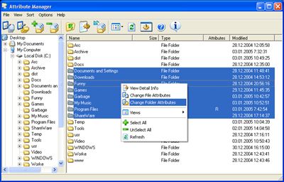Attribute Manager - change file and folder attributes, date and time stamps